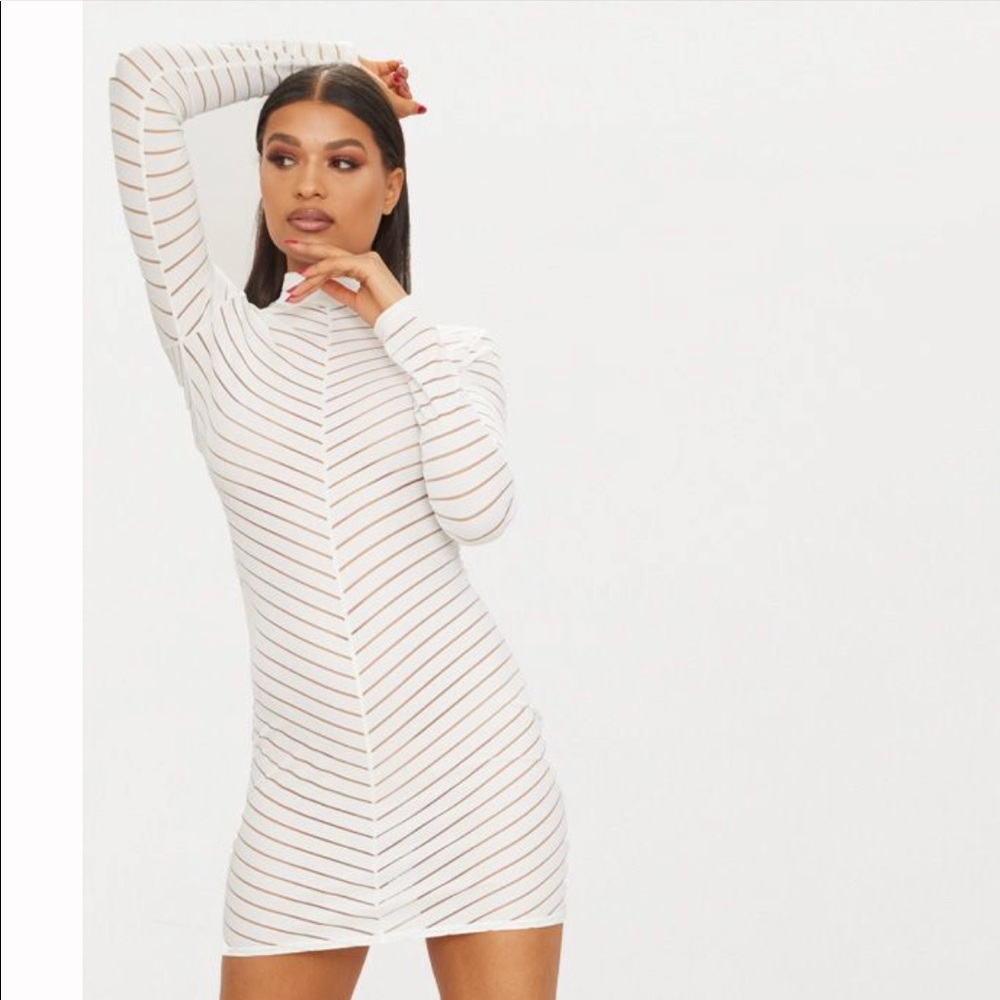 White chevron dress